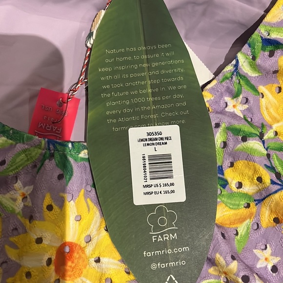 New Farm Rio Lemon Drop Low-Back One-Piece Swimsuit - Picture 6 of 14